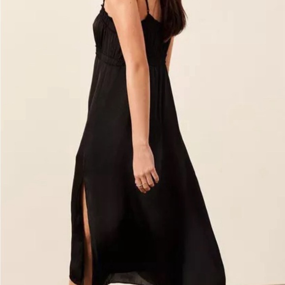 ba&sh Yanis midi silk dress, black, size 1 (small) - Picture 3 of 7